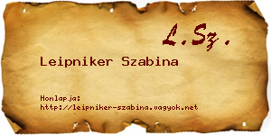 Leipniker Szabina névjegykártya